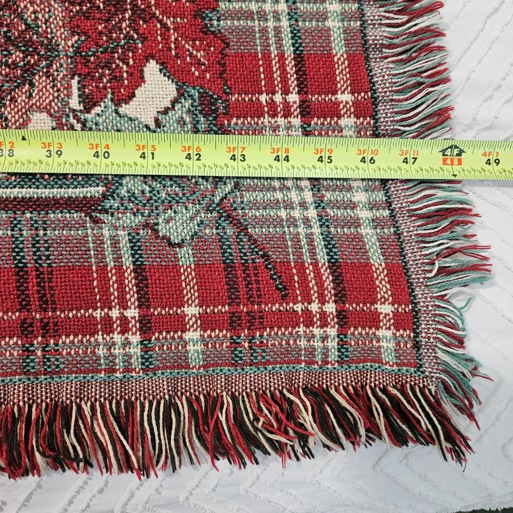 Vintage Bob Timberlake American Cabin Throw Blanket Fall Leaves Cotton Plaid USA